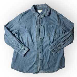 Ava & Viv Denim Chambray Button Down Front Long Sleeve Shirt Women’s 1X